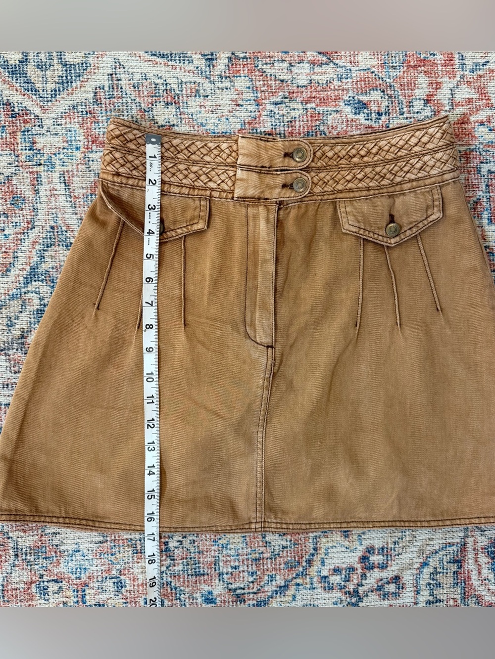 FREE PEOPLE Cotton Mini Skirt Brown Boho Festival Hippie Hipster Size 8 S/M - Picture 6 of 10